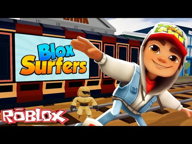 let s play subway surfers in roblox - blox surfers roblox